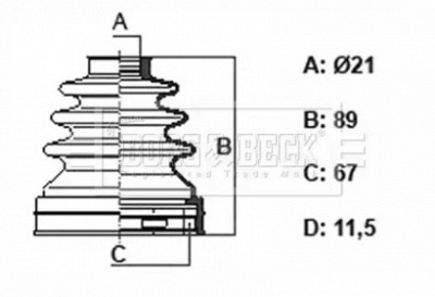 BORG & BECK bcb6402 -  Пыльник, приводной вал